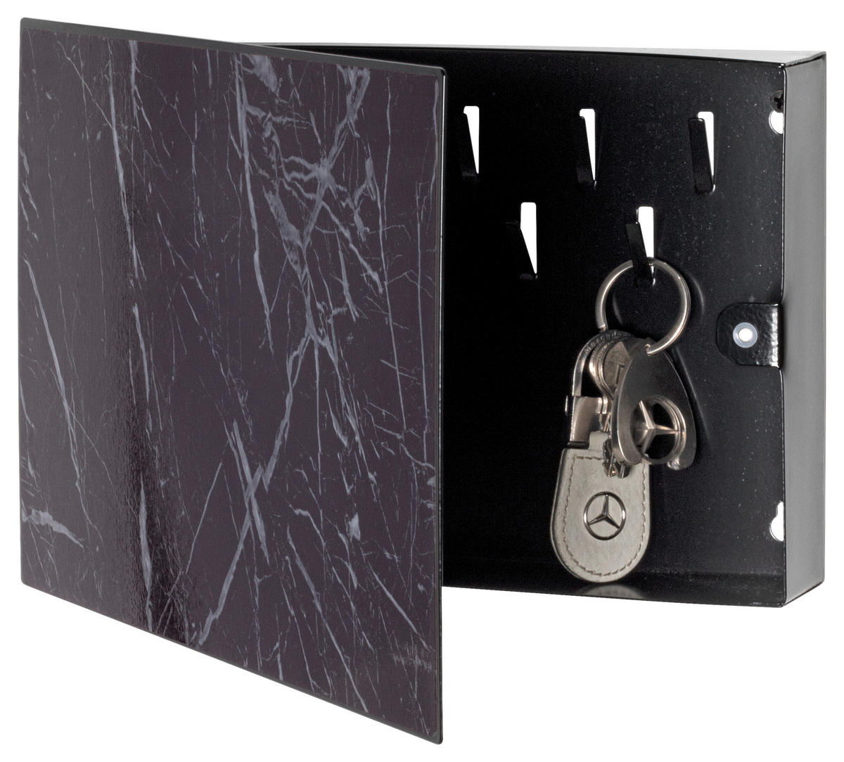 SCHLÜSSELKASTEN Schwarz  - Schwarz, Trend, Metall (28/19/4cm)