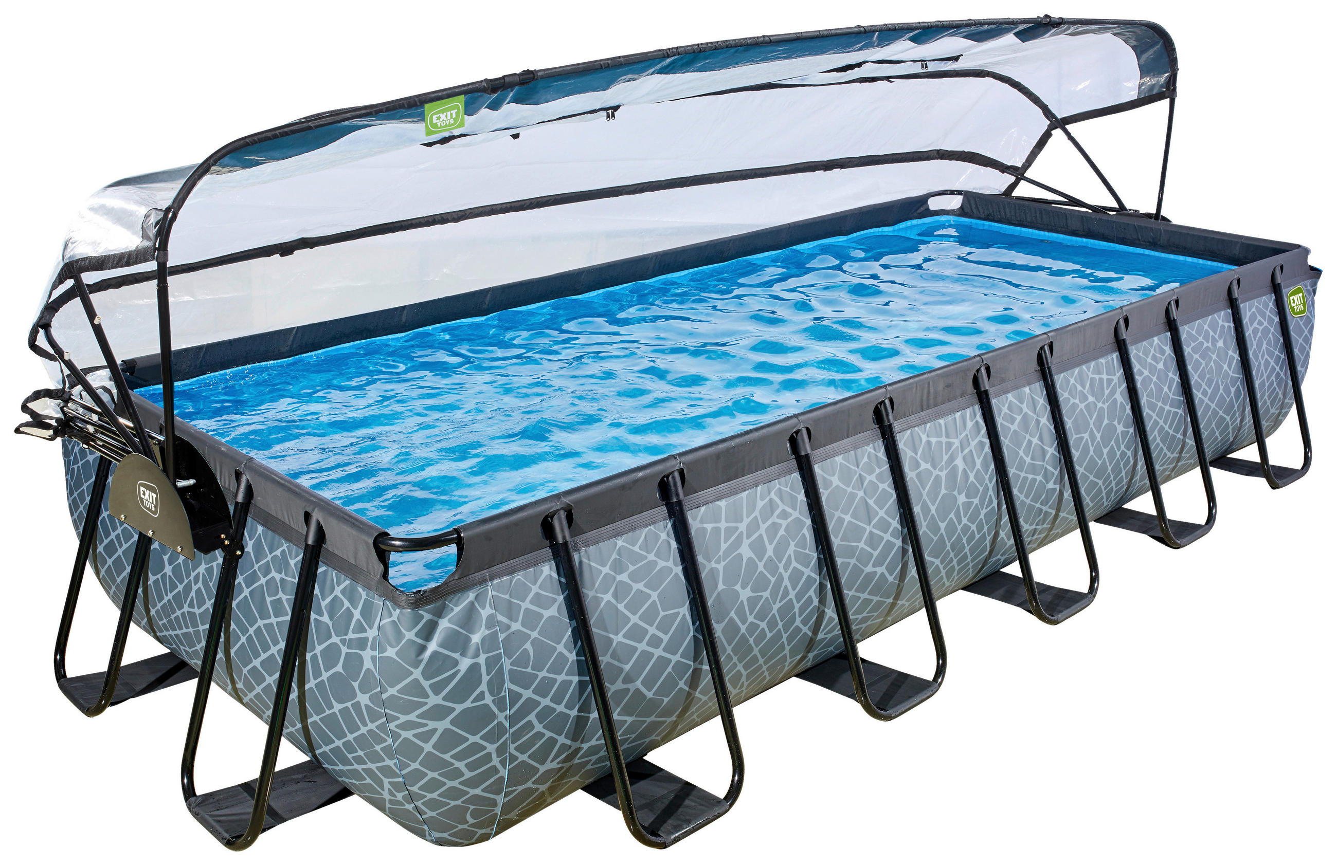 POOL 540/250/100 cm  - Blaugrau, Konventionell, Kunststoff/Metall (540/250/100cm) - EXIT Toys