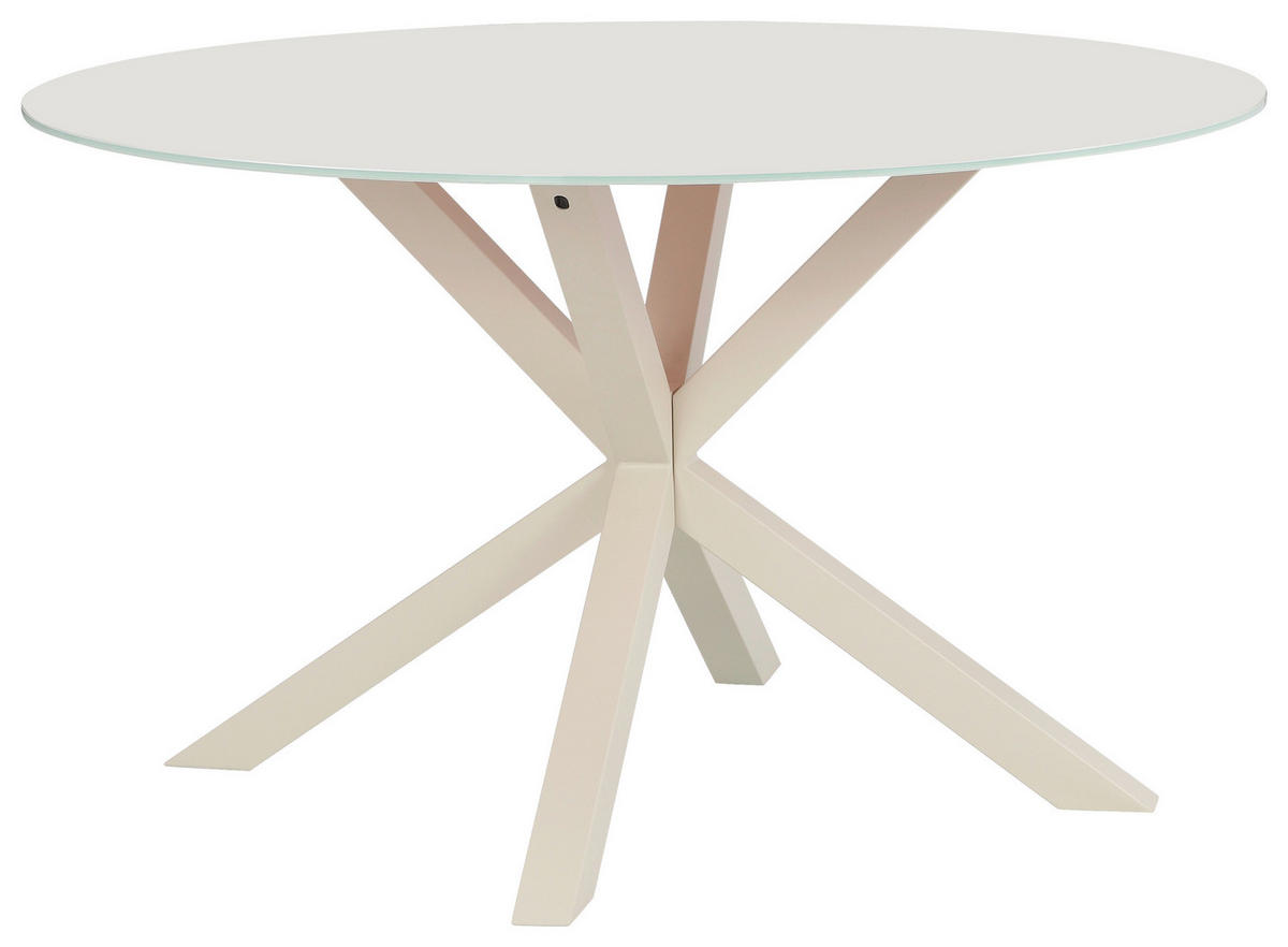 ESSTISCH  Metall, Glas rund Kaschmir  - Kaschmir, MODERN, Glas/Metall (130/75,5cm) - P & B