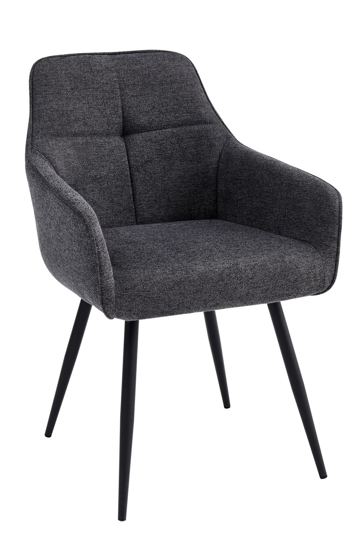 ARMLEHNSTUHL-SET 2 Stück  in Stahl Mikrofaser  - Anthrazit/Schwarz, MODERN, Textil/Metall (53/85/62cm) - MID.YOU