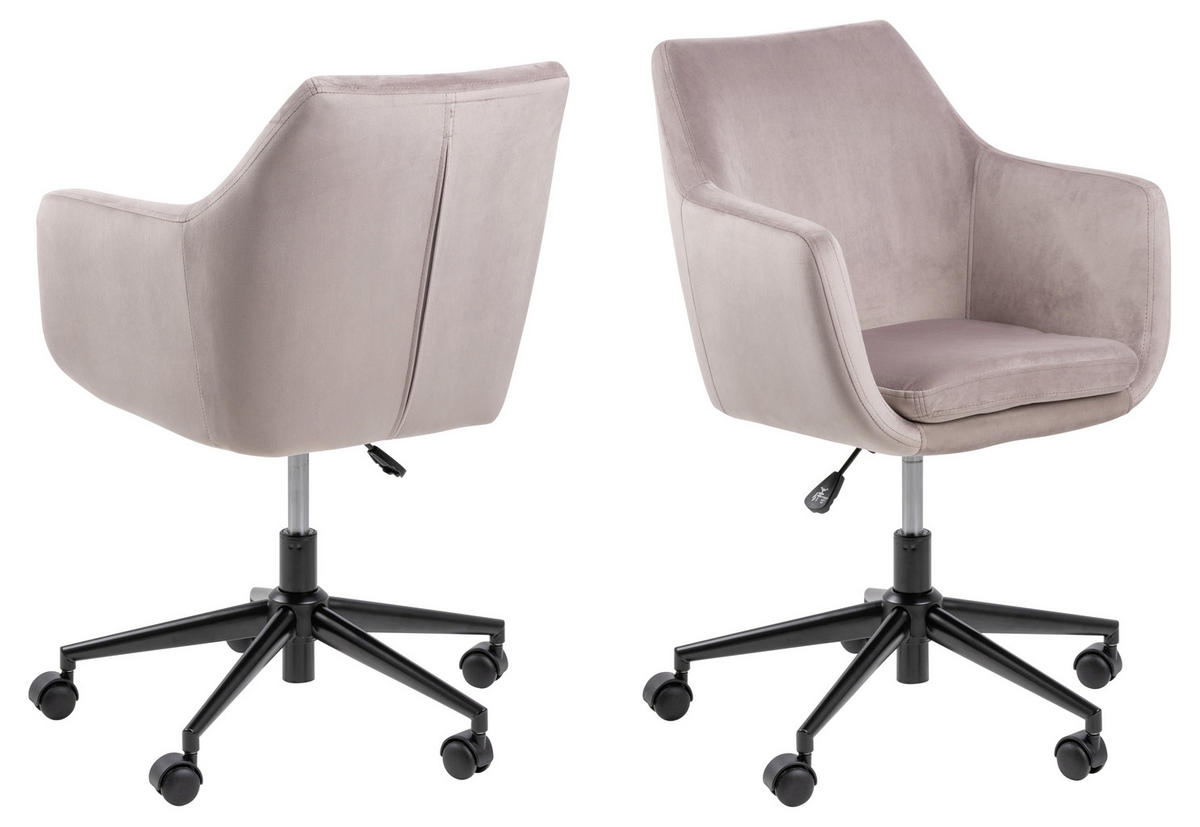 VRTLJIVI STOL tekstil roza  - roza/črna, Design, kovina/umetna masa (58/85-95/58cm) - MID.YOU