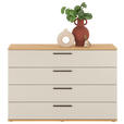 SIDEBOARD Tizio 120/83/46 cm 4 Schublade(n)  - Sandfarben/Eichefarben, Design, Holzwerkstoff/Metall (120/83/46cm) - Dieter Knoll