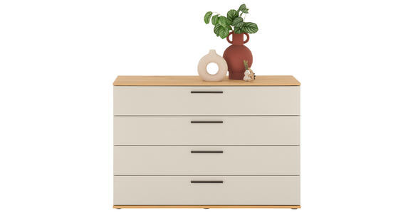SIDEBOARD Tizio 120/83/46 cm 4 Schublade(n)  - Sandfarben/Eichefarben, Design, Holzwerkstoff/Metall (120/83/46cm) - Dieter Knoll