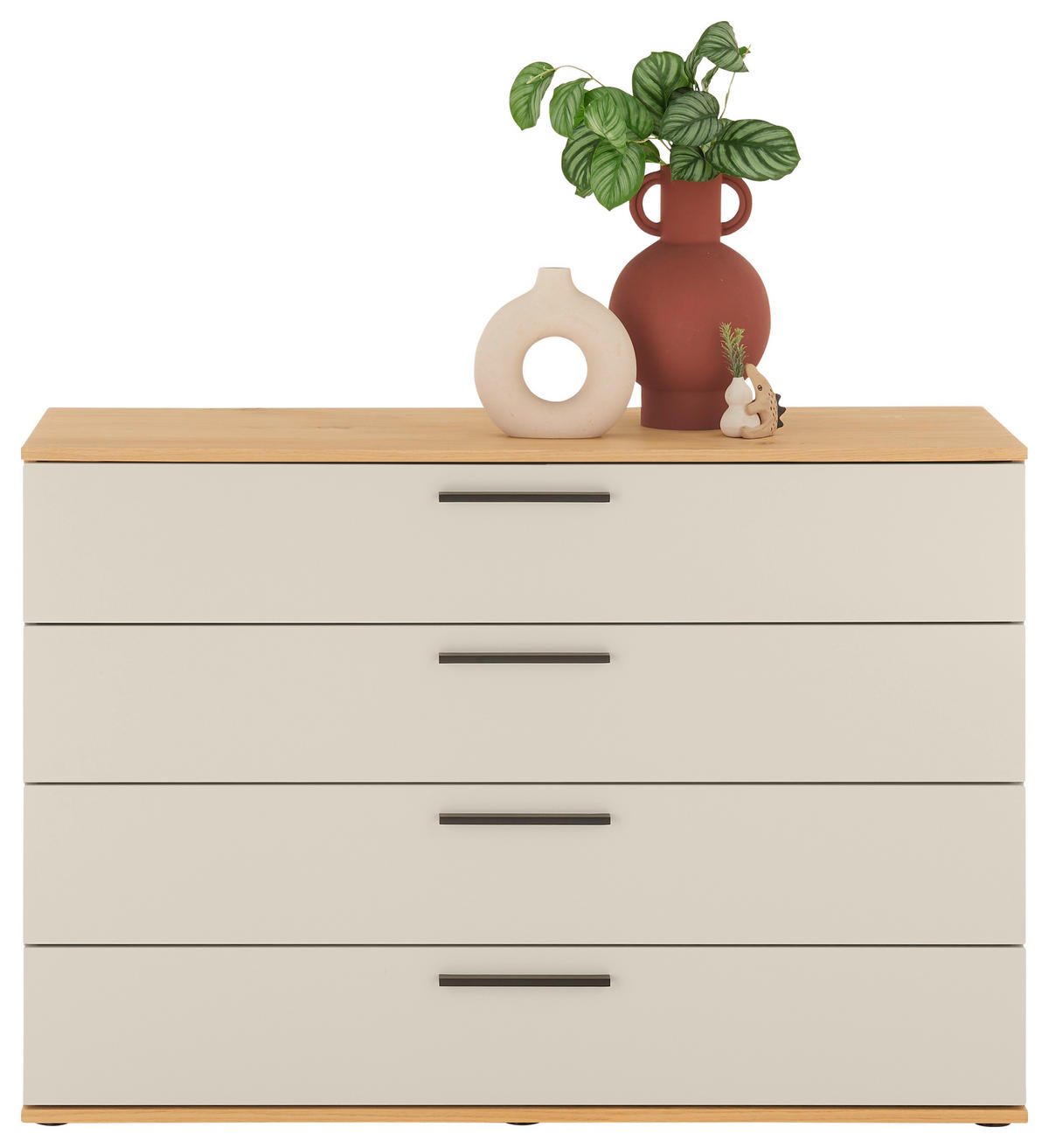 SIDEBOARD Tizio 120/83/46 cm 4 Schublade(n)  - Sandfarben/Eichefarben, Design, Holzwerkstoff/Metall (120/83/46cm) - Dieter Knoll