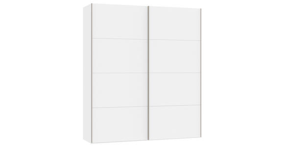 SCHWEBETÜRENSCHRANK  in Weiß  - Edelstahlfarben/Weiß, Design, Holzwerkstoff (203/236/65cm) - Carryhome