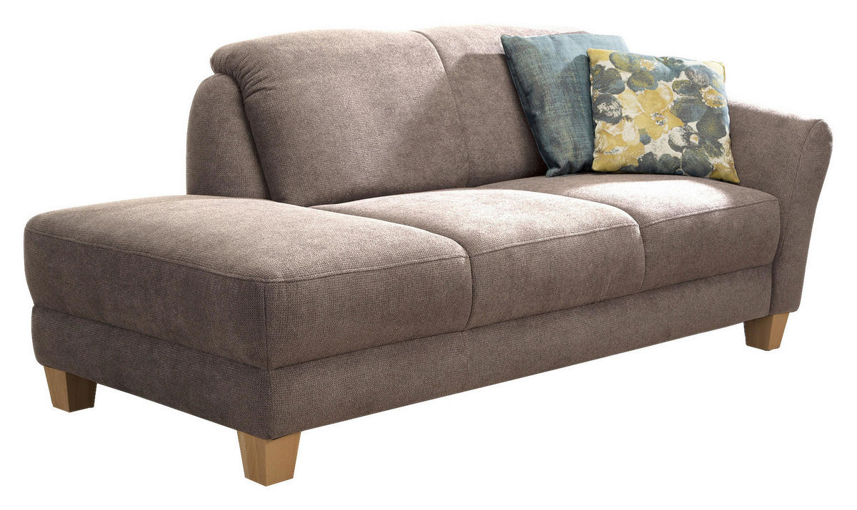 RÉCAMIERE in Flachgewebe Taupe  - Taupe/Naturfarben, Konventionell, Holz/Textil (194/84/91cm) - Sit & More