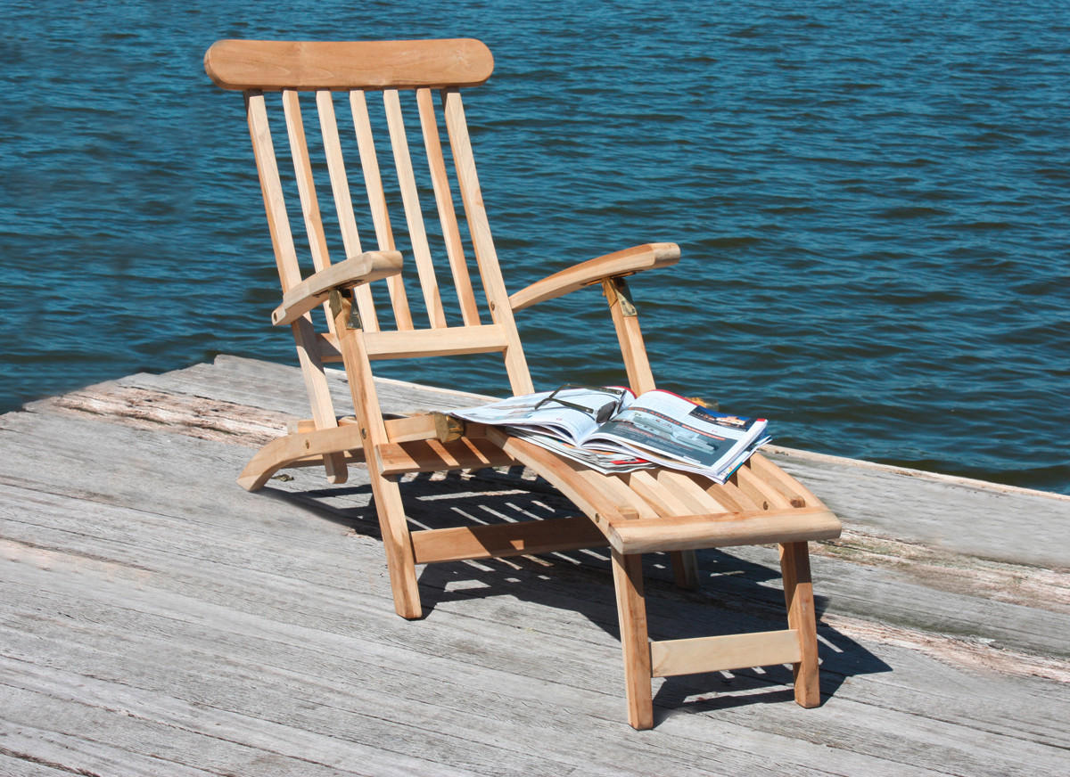 DECKCHAIR 60/81/150 cm  - Hellbraun, MODERN, Holz (60/81/150cm) - Gardenson