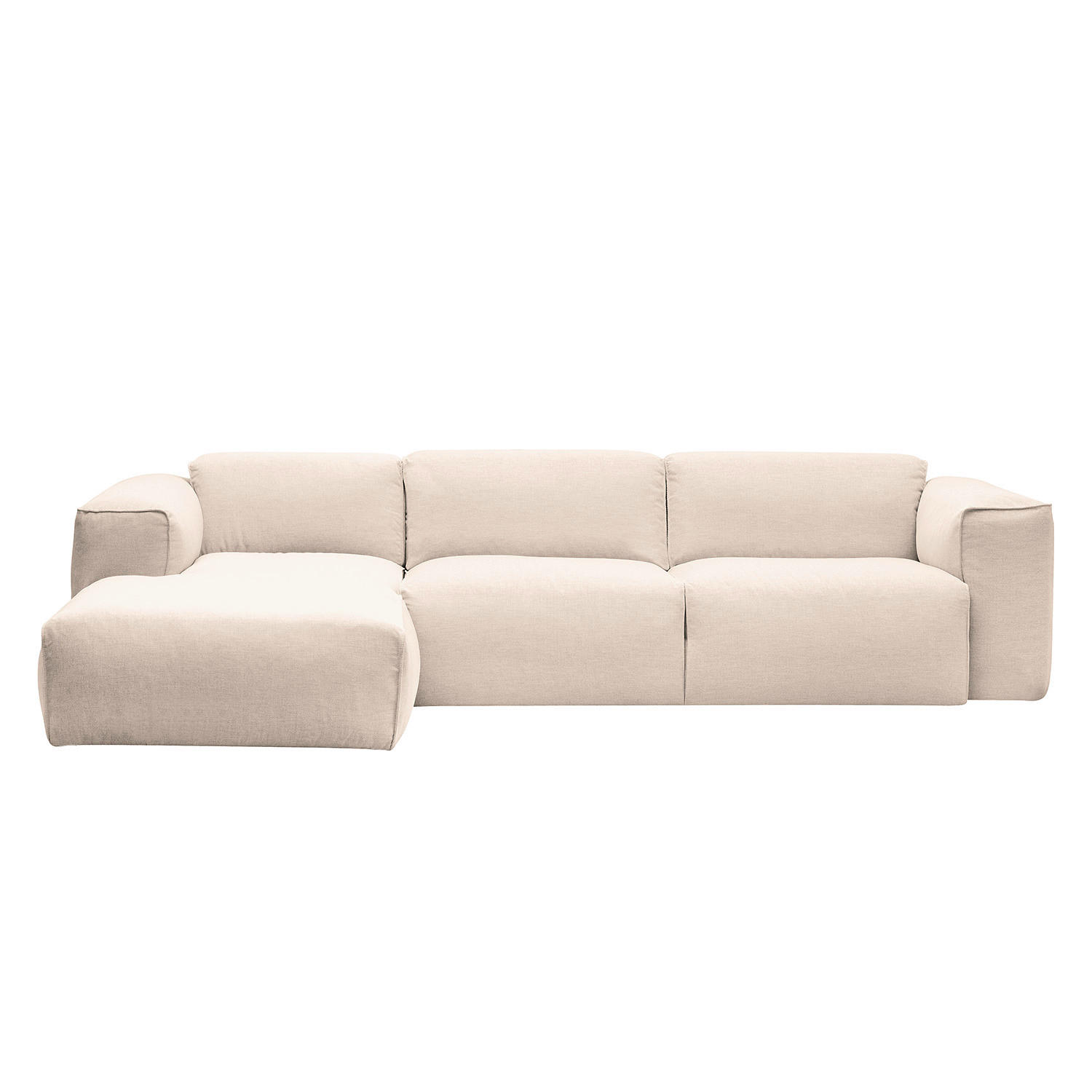 ECKSOFA in Webstoff Beige  171/290 cm  - Beige/Schwarz, Design, Kunststoff/Textil (171/290cm) - home24