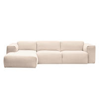 ECKSOFA Beige Webstoff  - Beige/Schwarz, Design, Kunststoff/Textil (171/290cm) - home24