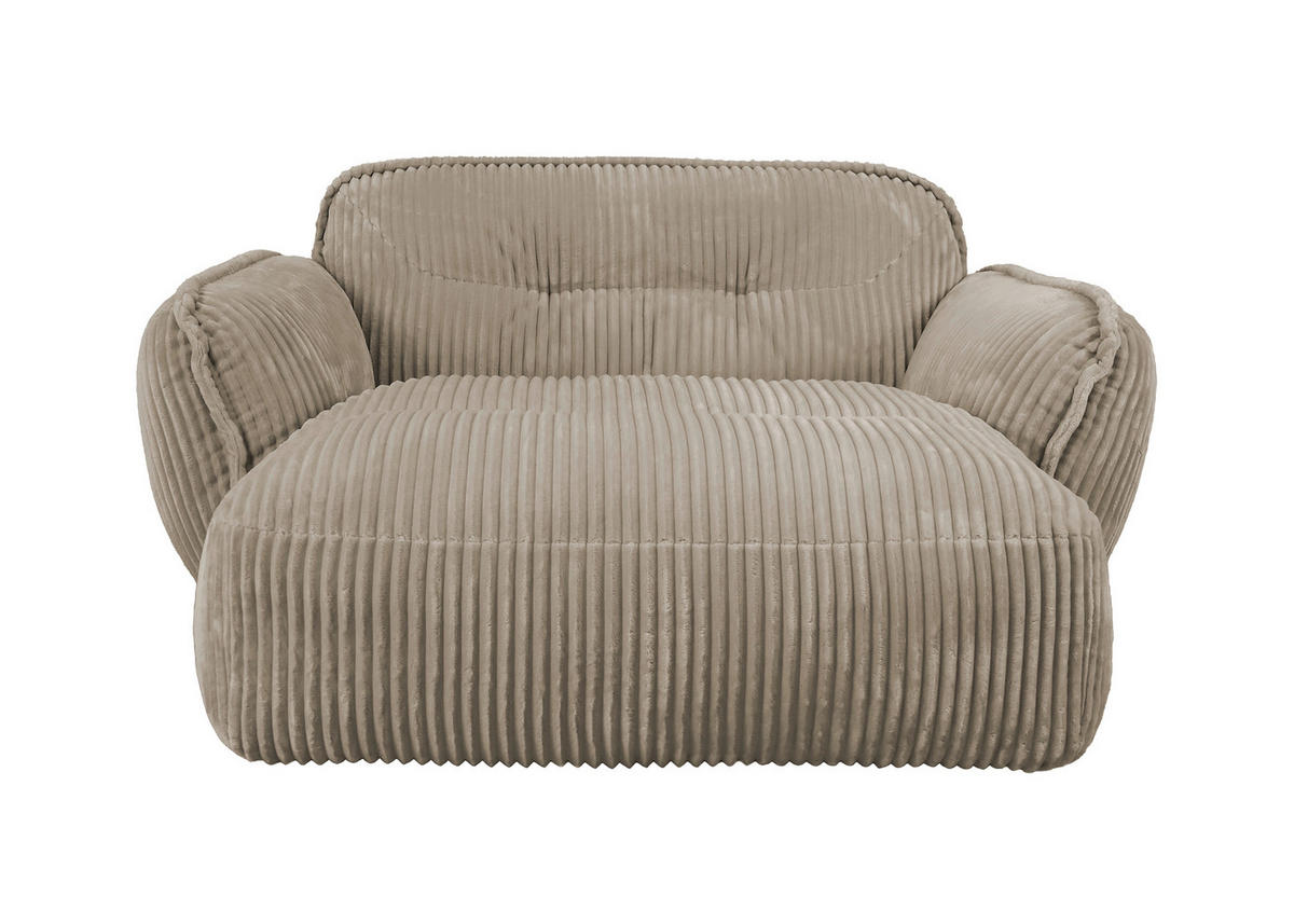 XXL-SESSEL - Beige/Schwarz, MODERN, Kunststoff/Textil (182/87/184cm) - Trendmanufaktur