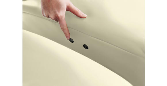 3-SITZER-SOFA Latina in Echtleder Weiß   - Alufarben/Weiß, Design, Leder/Metall (190/82/99cm) - Dieter Knoll