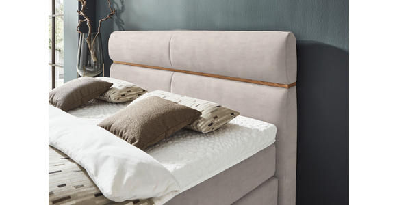BOXSPRINGBETT 180/200 cm in Eichefarben, Graubraun - Eichefarben/Graubraun, KONVENTIONELL, Holz/Kunststoff (180/200cm) - Dieter Knoll