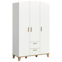 DREHTÜRENSCHRANK 122/198/51 cm,  in Weiß, Eiche Artisan, 3-türig  - Weiß/Eiche Artisan, ROMANTIK / LANDHAUS, Holzwerkstoff/Kunststoff (122/198/51cm) - Livetastic