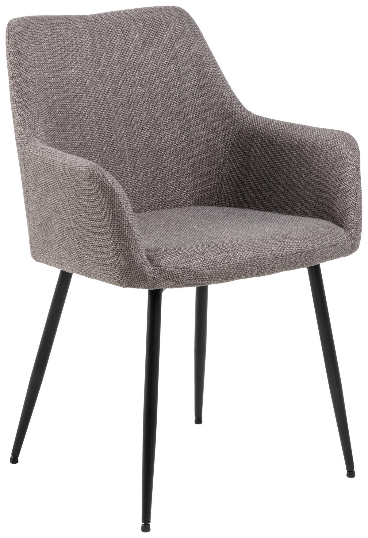 ARMLEHNSTUHL  inklusive Armlehnen Webstoff  - Hellgrau/Schwarz, Design, Textil/Metall (59/85/59cm) - P & B