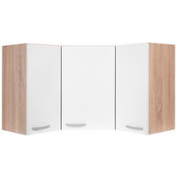 KOTNA ZGORNJA OMARICA - bela/barve aluminija, Design, kovina/leseni material (87/60/30cm) - Boxxx