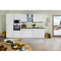 KÜCHENBLOCK 335 cm   in Weiß  - Graphitfarben/Weiß, Basics, Holzwerkstoff (335cm) - Respekta