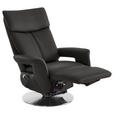 RELAXSESSEL in Leder Grau  - Edelstahlfarben/Grau, Design, Leder/Metall (78/112/85cm) - Cantus