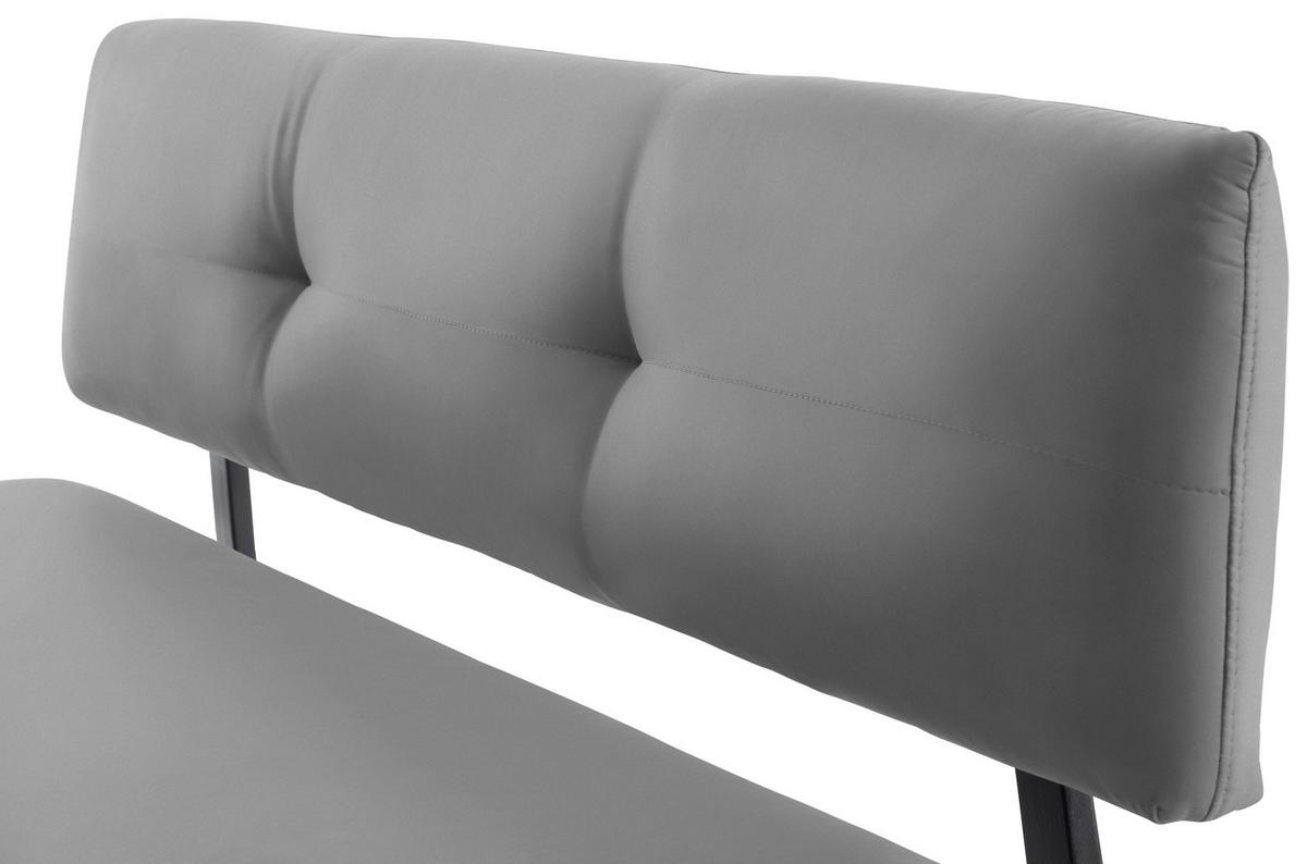 SITZBANK 180/86/60 cm  in Schwarz, Hellgrau  - Hellgrau/Schwarz, MODERN, Textil/Metall (180/86/60cm) - Cantus