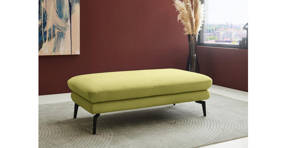 ECKSOFA  in Chenille, Flachgewebe Hellgrün Rücken echt  284/180 cm  - Schwarz/Hellgrün, Design, Textil/Metall (284/180cm) - Dieter Knoll
