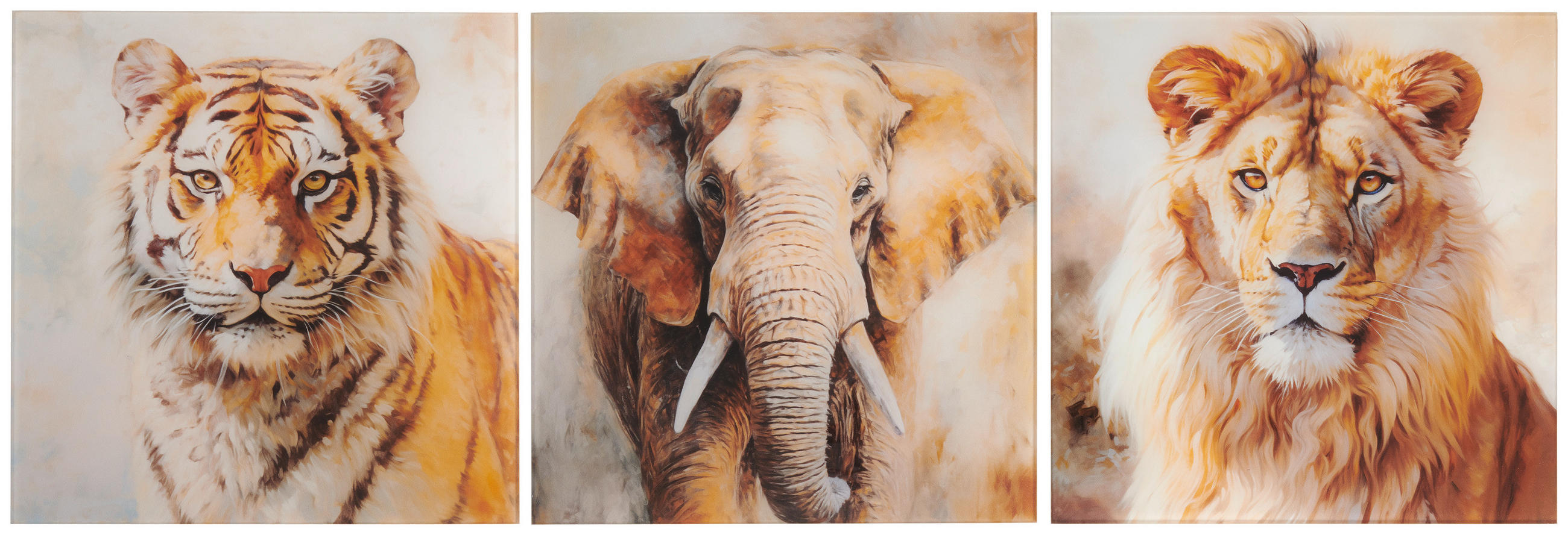 GLASBILD Tiere  - Naturfarben, Basics, Glas (30/90/1,40cm) - Euroart