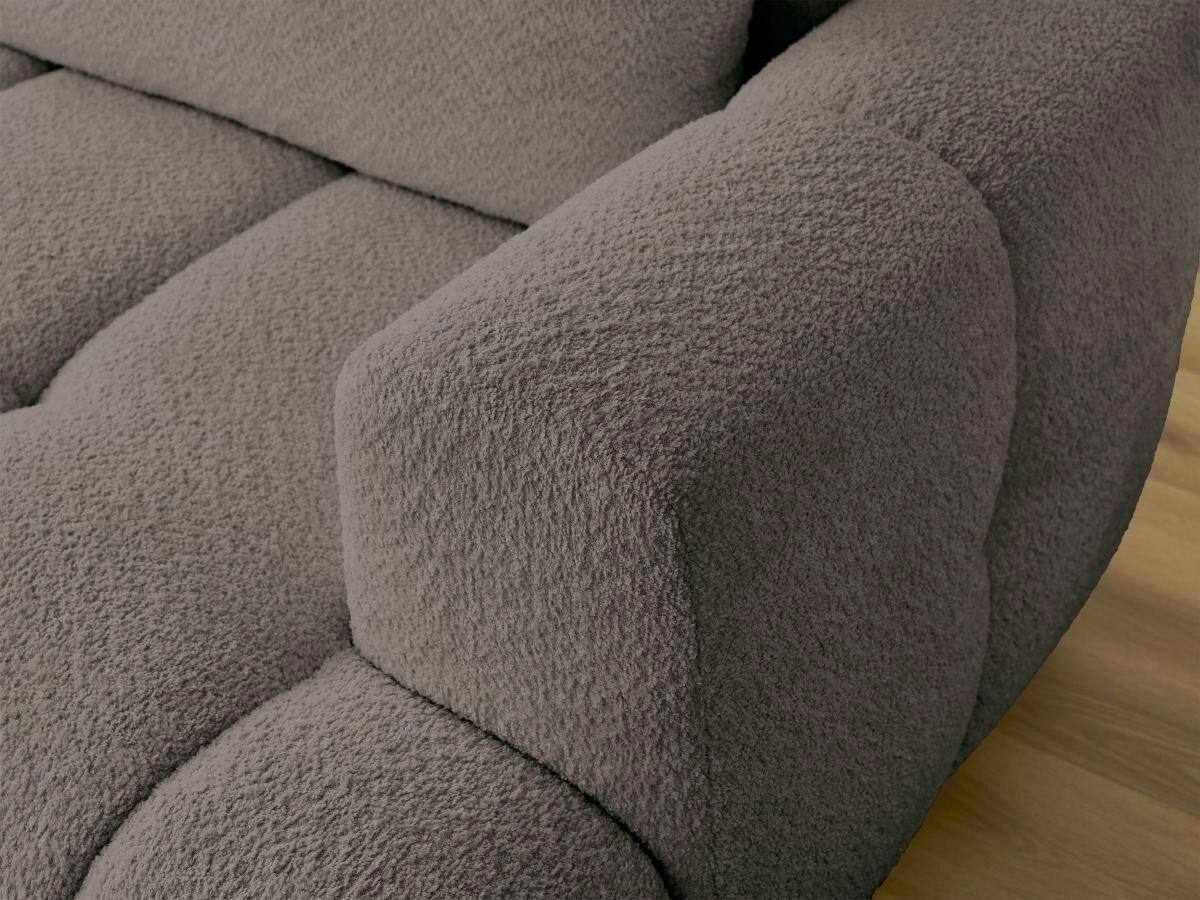 ECKSCHLAFSOFA FUJI Bouclé Taupe  inkl.  - Taupe/Schwarz, MODERN, Kunststoff/Textil (160/292cm)