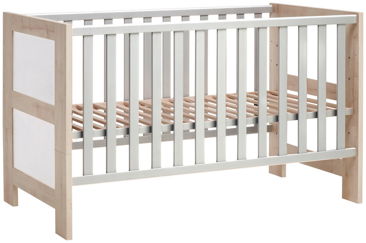 OTROŠKA POSTELJICA Try Me 144/76/86 cm antracit, bela, barve breze  - bela/antracit, Trend, leseni material (144/76/86cm) - Jimmylee