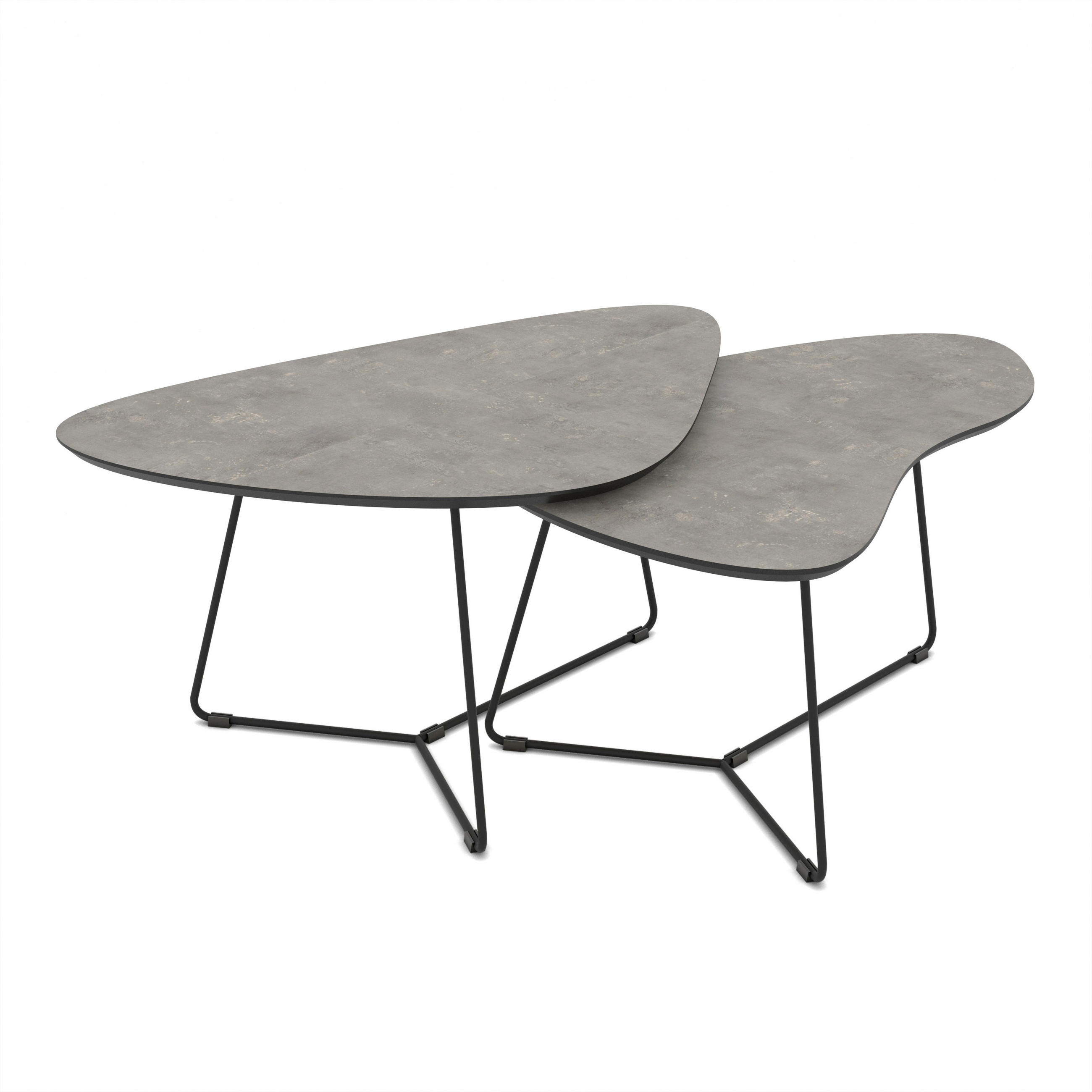 COUCHTISCH 59/87/43 cm wellenförmig Dunkelgrau  - Dunkelgrau/Schwarz, Design, Holzwerkstoff/Metall (59/87/43cm) - Livetastic