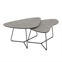 COUCHTISCH 59/87/43 cm wellenförmig Dunkelgrau  - Dunkelgrau/Schwarz, Design, Holzwerkstoff/Metall (59/87/43cm) - Livetastic