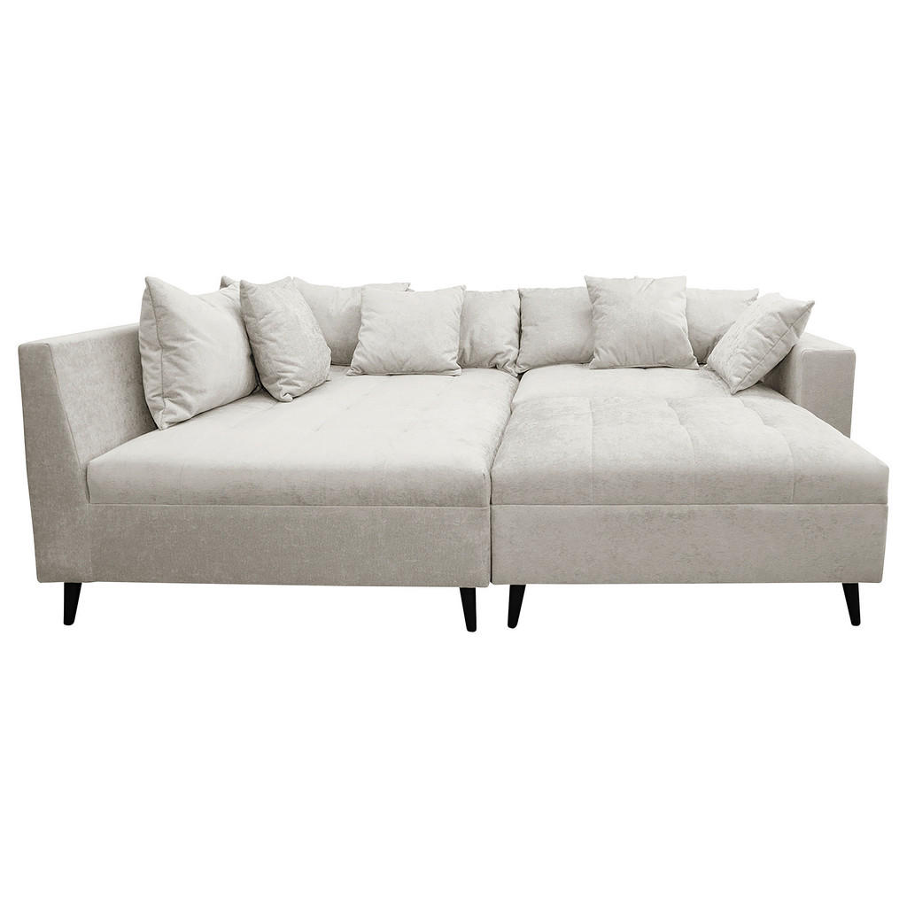 Thumbnail - Mid.you Ecksofa, Hellgrau, Textil, Birke, 3-Sitzer, Füllung: Schaumstoffflocken,Schaumstoffflocken, Ottomane links, L-Fo...