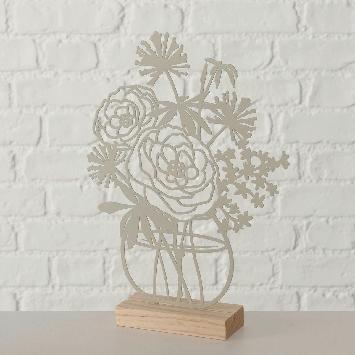 DEKOBLUME - Salbeigrün/Naturfarben, Basics, Metall (22/5/31cm)