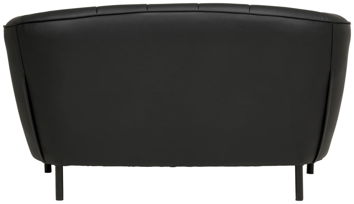 2-SITZER-SOFA Lederlook, Lederlook (vegan) Schwarz  - Schwarz, Design, Textil/Metall (150/78/84cm) - MID.YOU