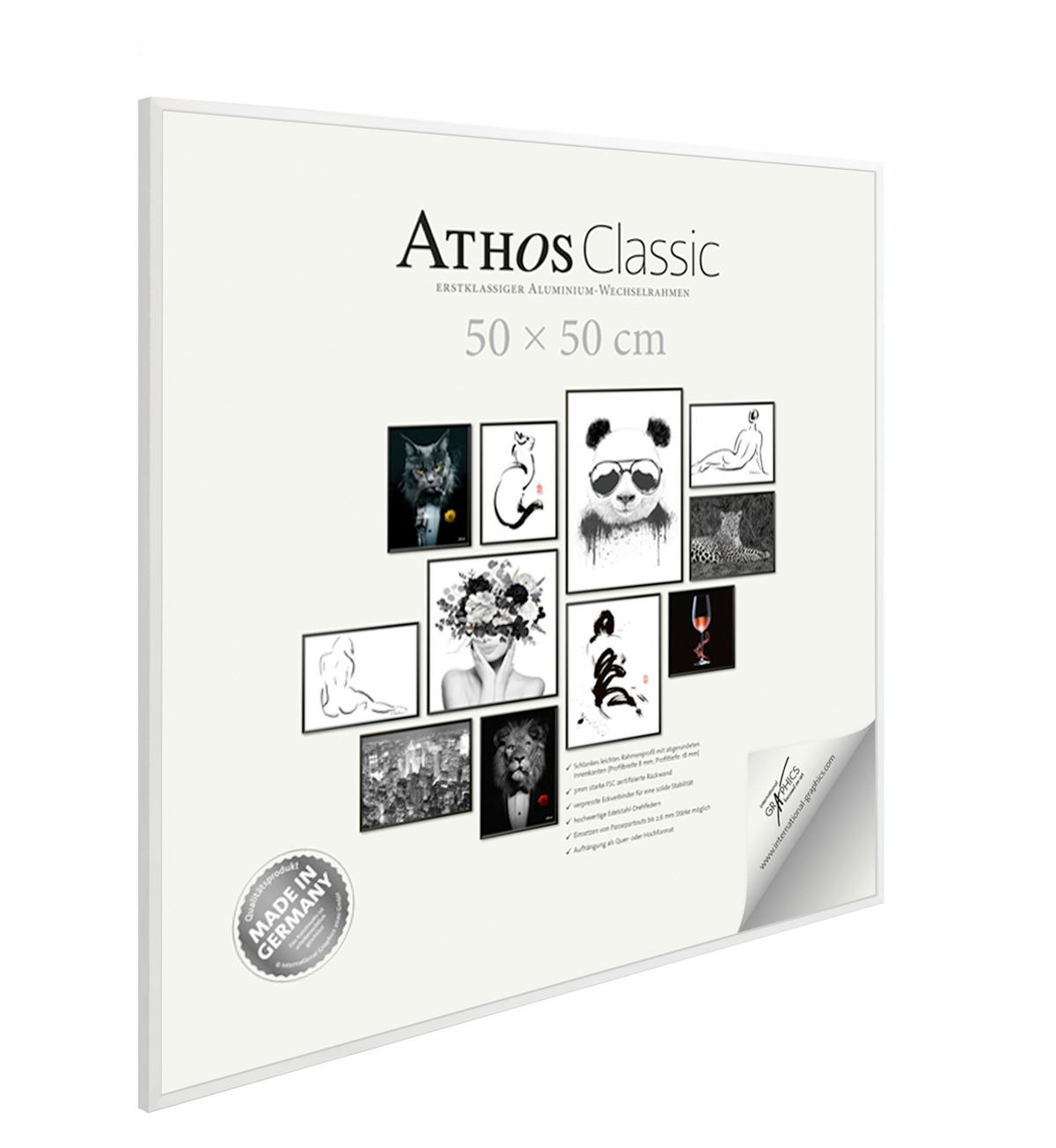 BILDERRAHMEN - Weiß Hochglanz, Basics, Papier/Holzwerkstoff (50/50/1,8cm)