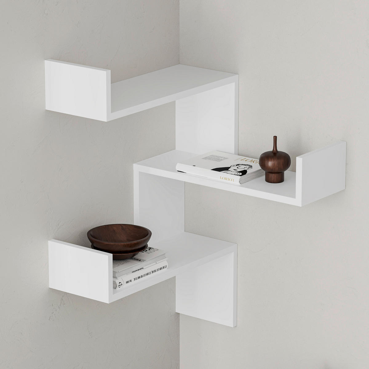 WANDREGAL 60/90/22 cm  - Weiss, Design, Holzwerkstoff (60/90/22cm) - Livetastic