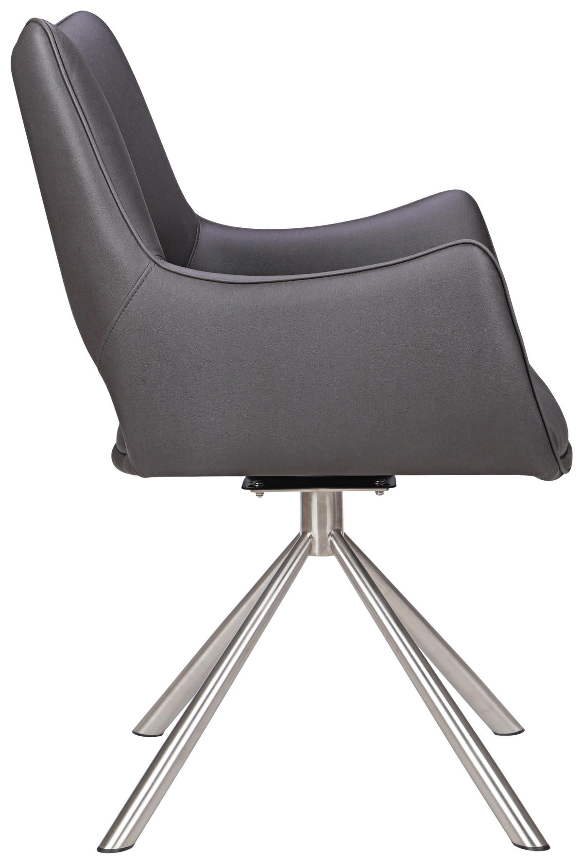 ARMLEHNSTUHL  in Edelstahl Mikrofaser  - Edelstahlfarben/Dunkelgrau, Design, Textil/Metall (59/88,5/62cm) - Carryhome