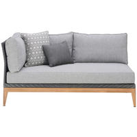 LOUNGESOFA 160/71/92 cm Teakholz massiv Aluminium  - Dunkelgrau/Grau, Natur, Holz/Kunststoff (160/71/92cm) - Amatio