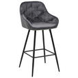 BARHOCKER in Metall, Textil Grau  - Schwarz/Grau, Design, Textil/Metall (55/107/53cm) - Carryhome
