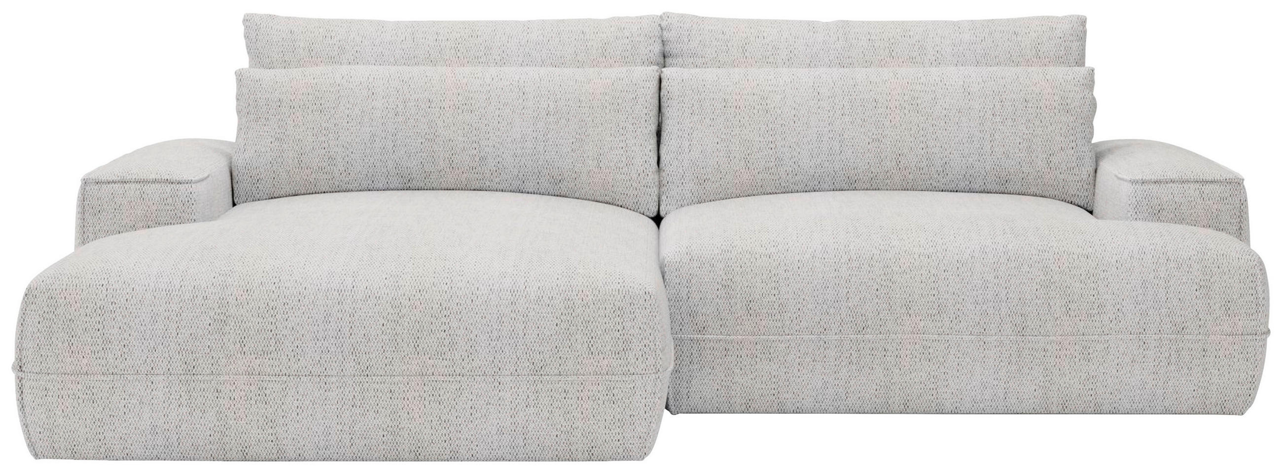ECKSOFA in Struktur Hellgrau  - Hellgrau/Schwarz, Design, Kunststoff/Textil (156/272cm) - Livetastic