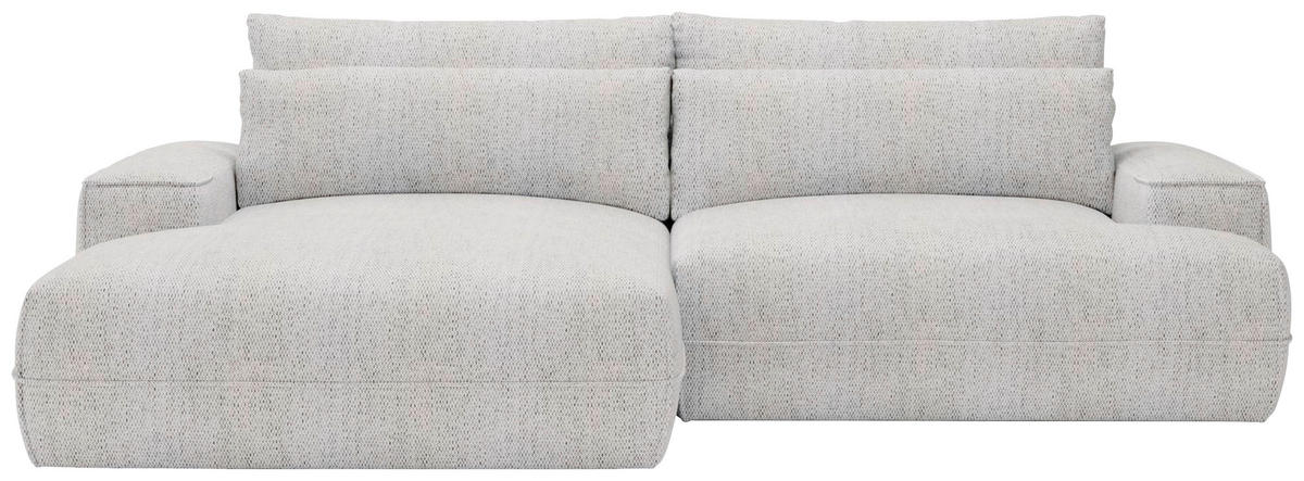 ECKSOFA Hellgrau Struktur  - Hellgrau/Schwarz, Design, Kunststoff/Textil (156/272cm) - Livetastic