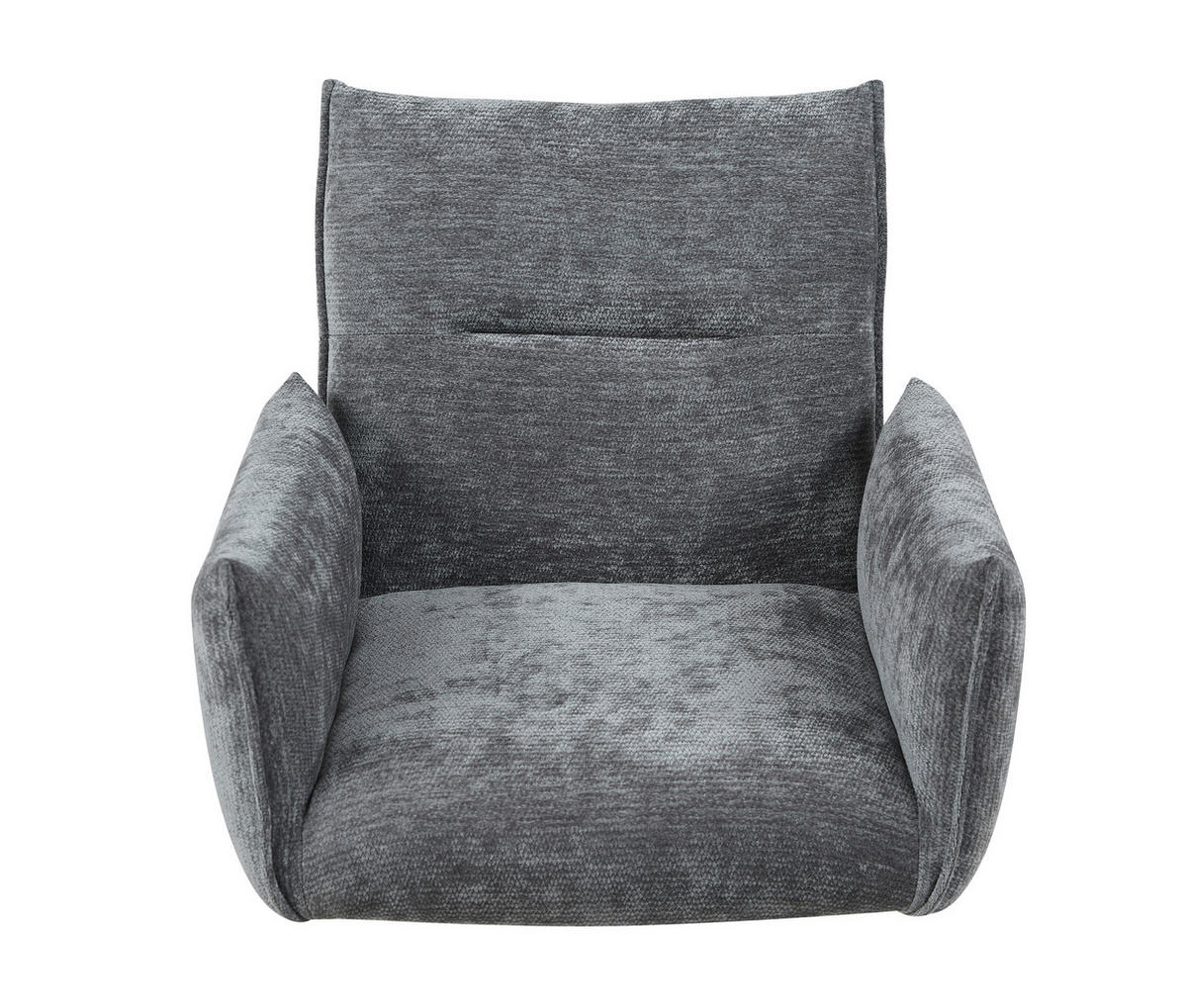 ARMLEHNSTUHL  Sitzfläche 360° drehbar, automatische Rückholfunktion Leinenoptik  - Schwarz/Grau, Design, Textil/Metall (67/86/62cm) - Stylife