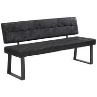 SITZBANK in Metall, Textil Schwarz  - Schwarz, MODERN, Textil/Metall (160/85/56cm) - Livetastic