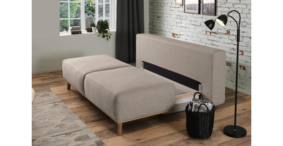 BOXSPRINGSOFA Hellgrau - Hellgrau, MODERN, Holz/Textil (203/97/107cm) - Dieter Knoll