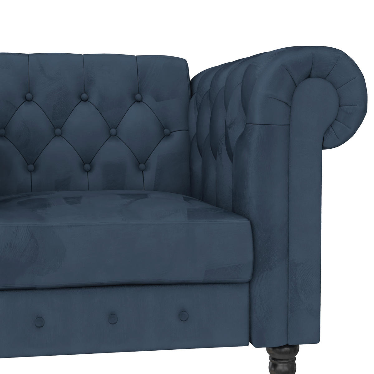 SESSEL in Velours Blau  - Blau/Schwarz, Basics, Holz/Textil (111/83/87cm) - Livetastic