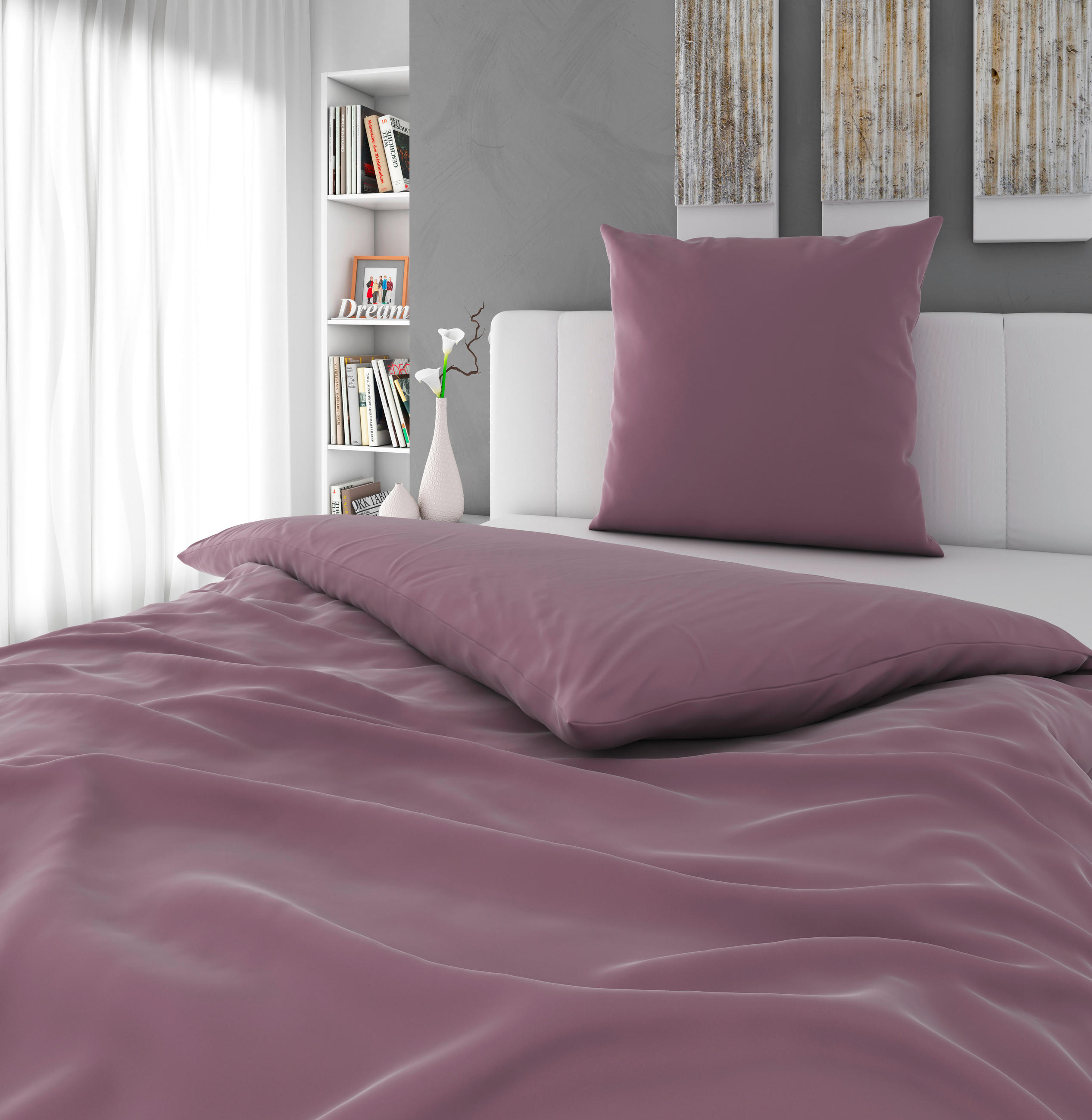 BETTWÄSCHE 220/240 cm Satin  - Lila, MODERN, Textil (220/240cm) - Novel