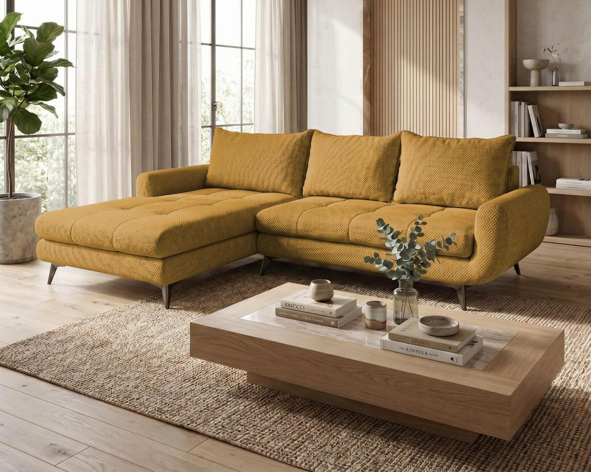 UGAONA GARNITURA bež  - bež/crna, Moderno, drvo (270/85/190cm) - Hom`in