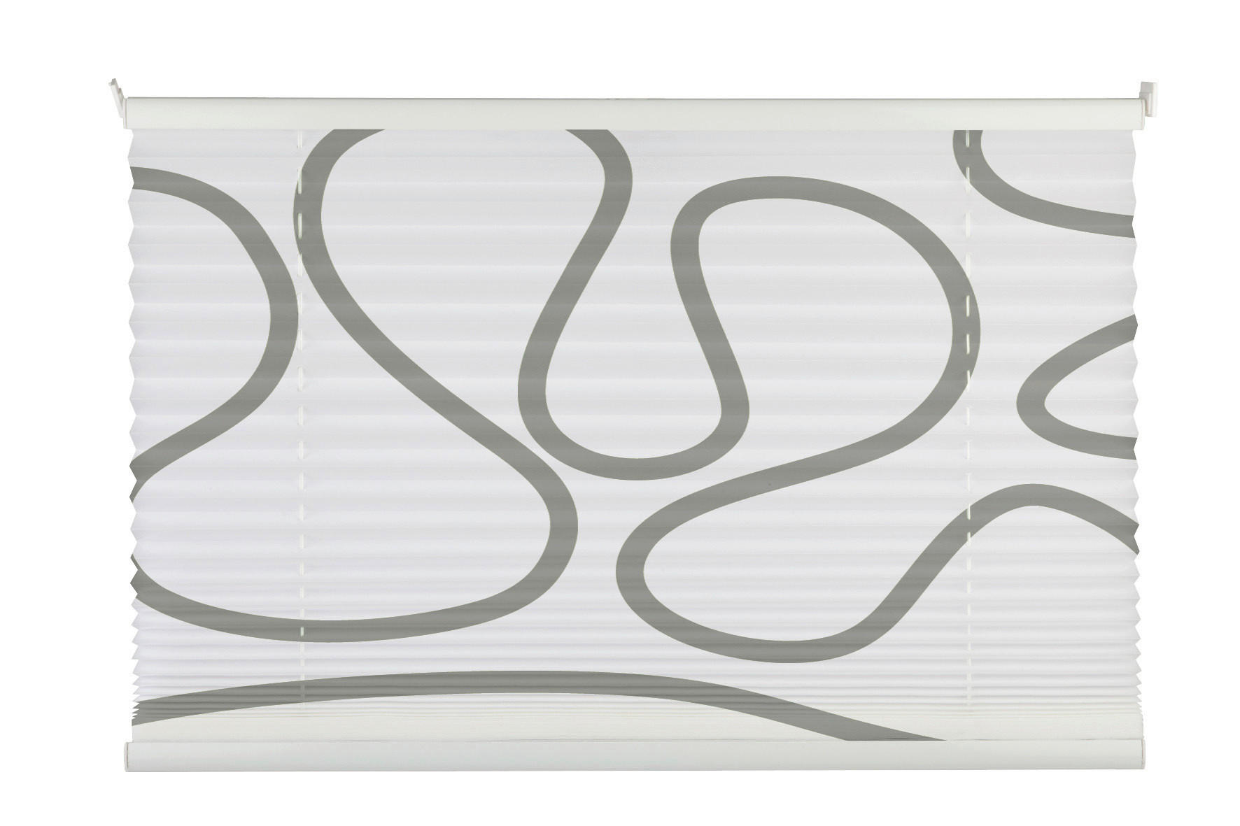 PLISSEE  halbtransparent   75/130 cm   - Taupe/Weiß, Design, Textil (75/130cm)