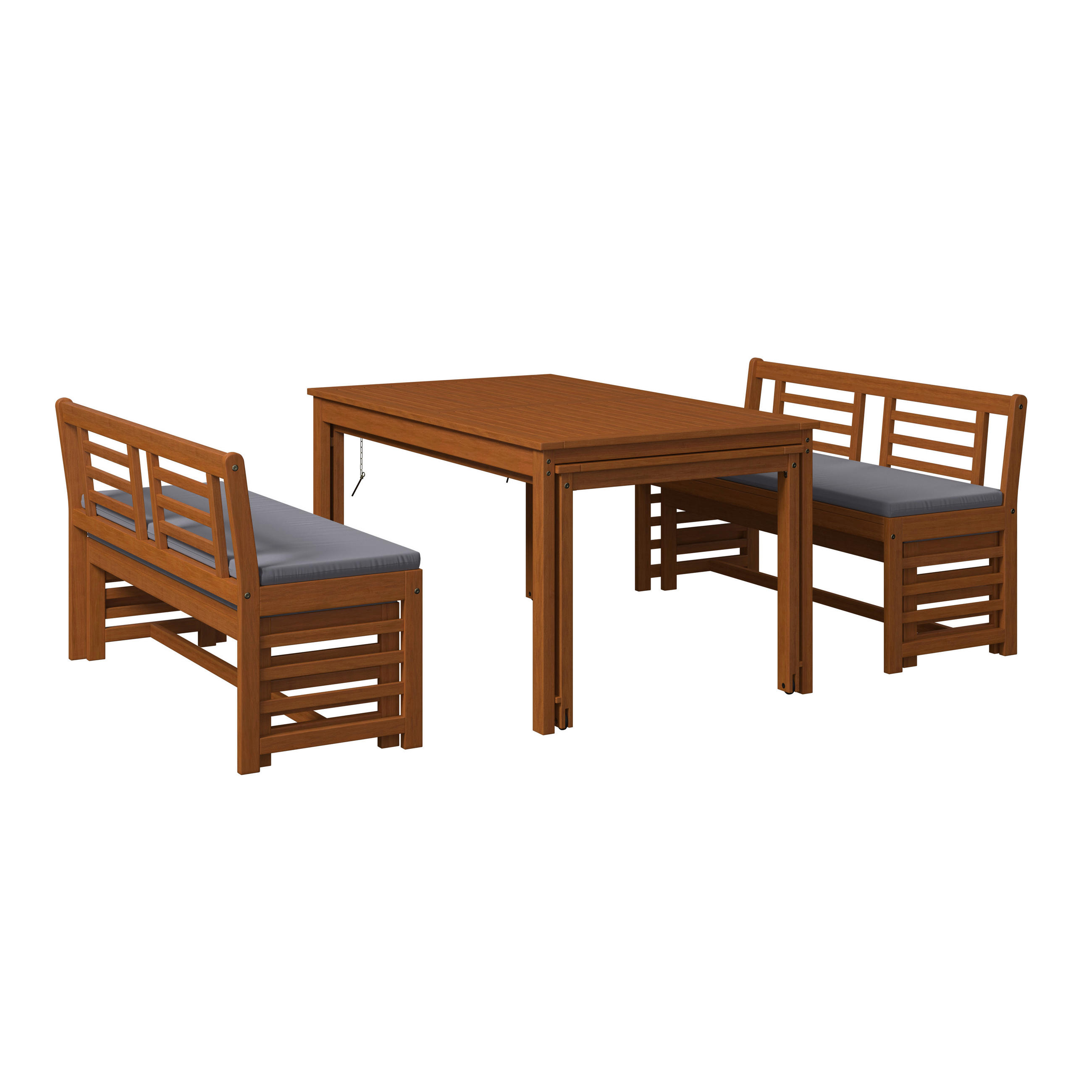 GARTENSET 6-teilig  - Grau/Akaziefarben, Natur, Holz (150/300/90/79cm) - Ambia Garden