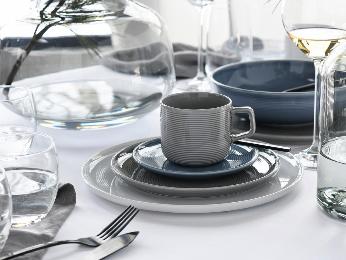 KOMBISERVICE Session Urban 30-teilig  - Graublau/Weiß, Basics, Keramik - Creatable