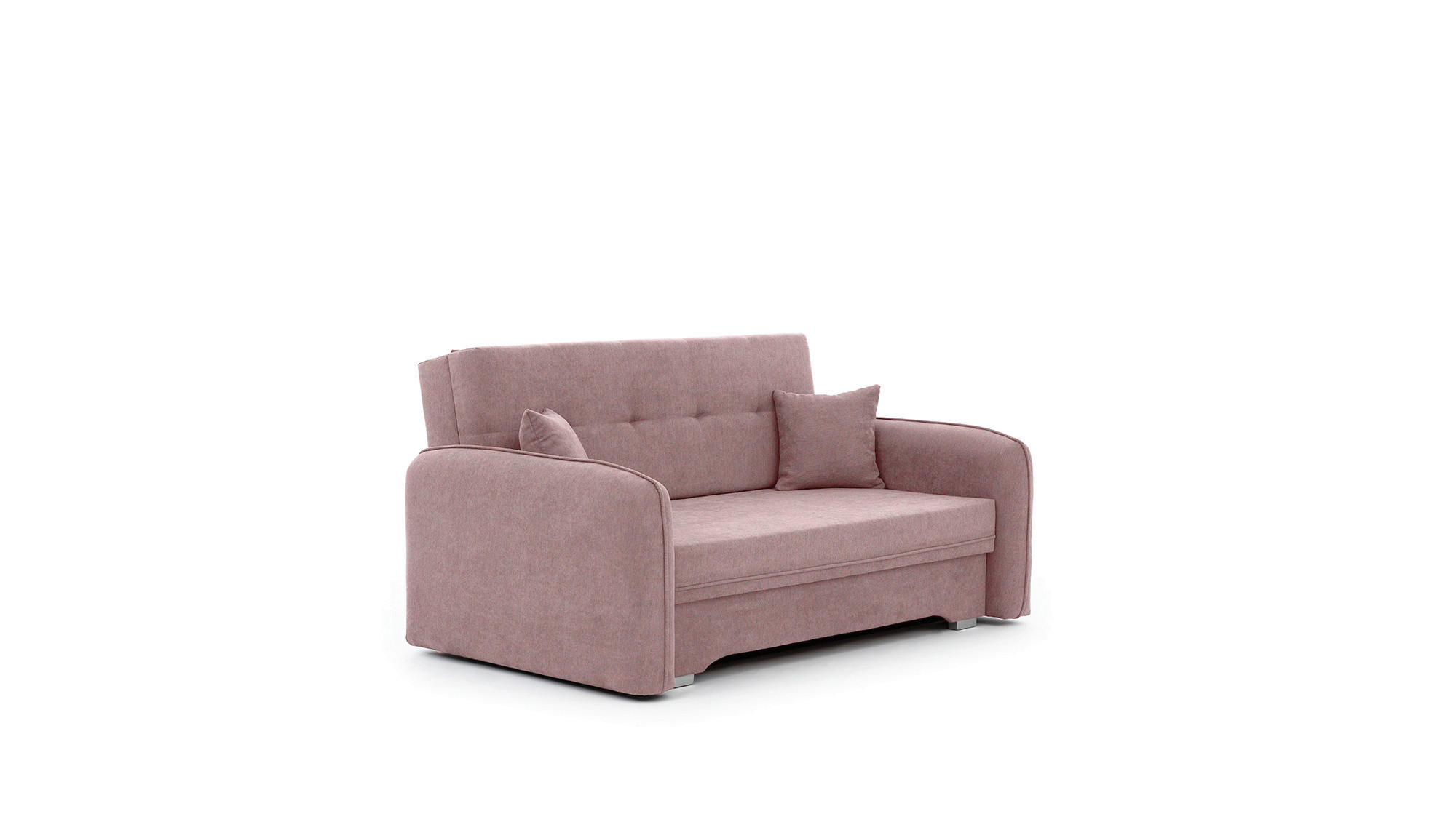 SCHLAFSOFA in Textil Rosa  - Silberfarben/Rosa, Design, Kunststoff/Textil (155/105/75cm) - MID.YOU
