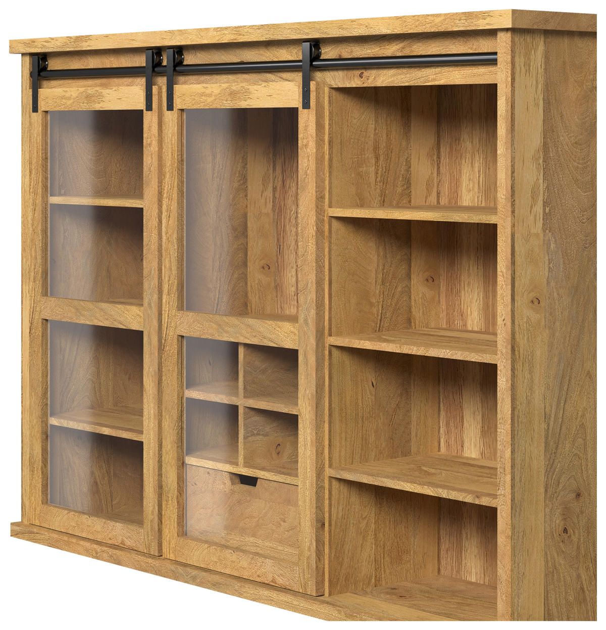 BUFFET 158/201/45 cm   - Honig, Konventionell, Glas/Holz (158/201/45cm) - MID.YOU