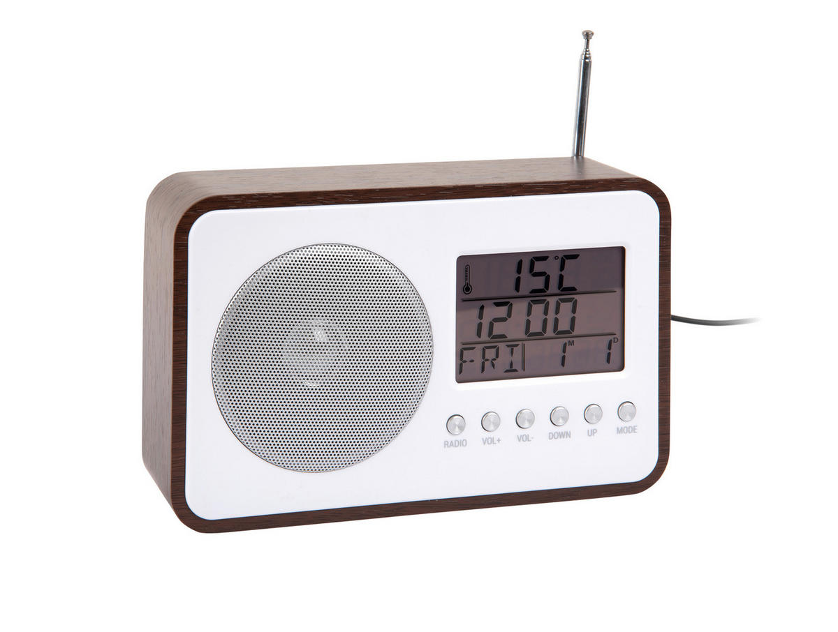 UHRENRADIO   - Dunkelbraun, Basics, Holzwerkstoff (19/7/12.5cm) - Karlsson